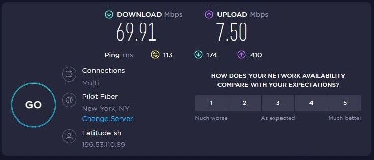 Test de velocidad Hotspot Shield Estados Unidos