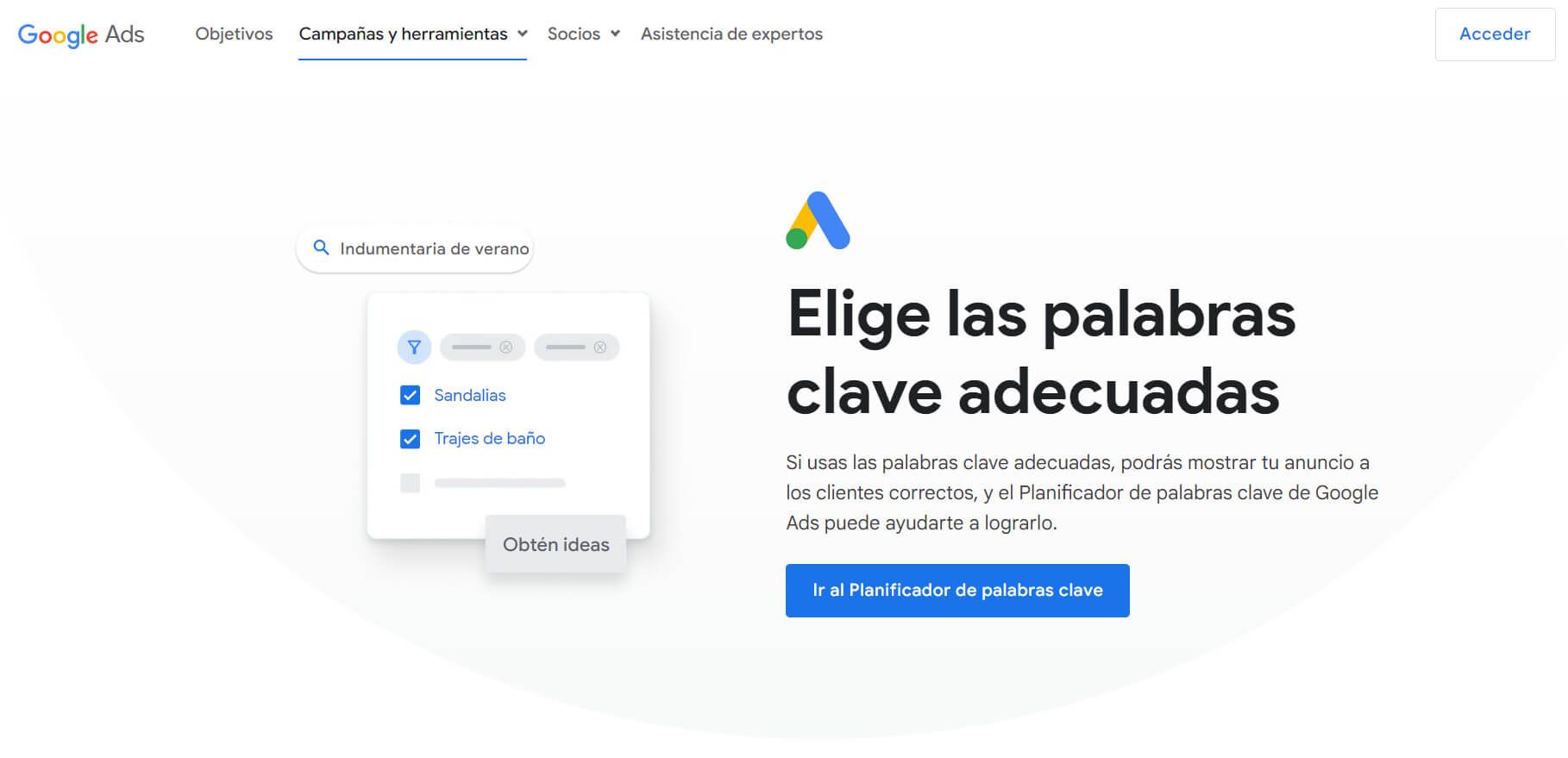 Planificador Palabras Clave Google