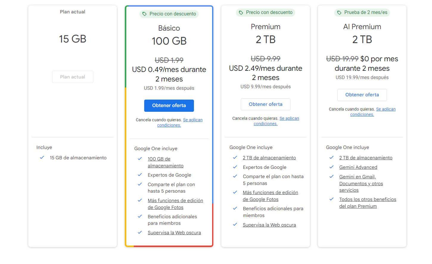 Precio Google Drive