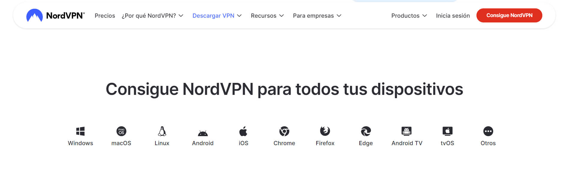 Dispositivos Nordvpn