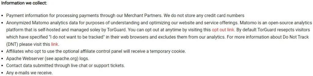 Política No Logs Torguard