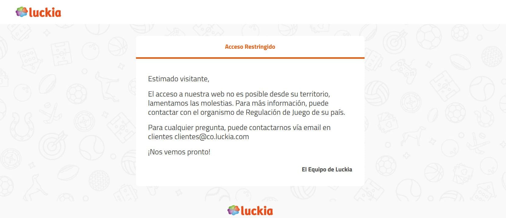 Acceso Restringido Apuestas En Linea Luckia