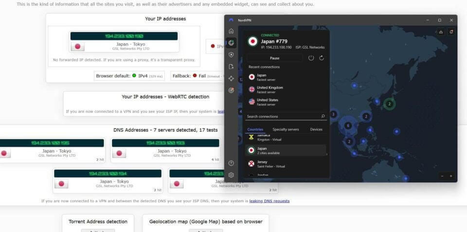 Prueba Filtraciones De Ip Dns Nordvpn