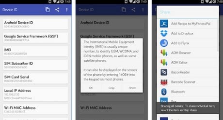 Capture d'écran Device ID pour Android