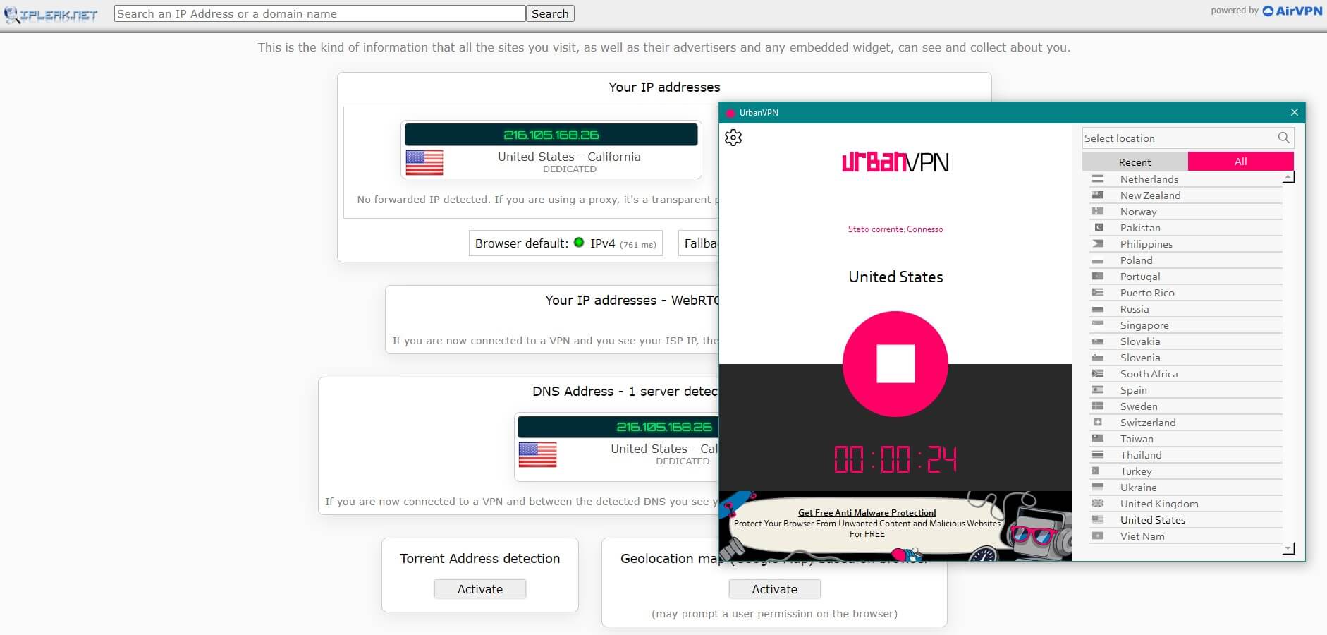 Urbanvpn Ipleak