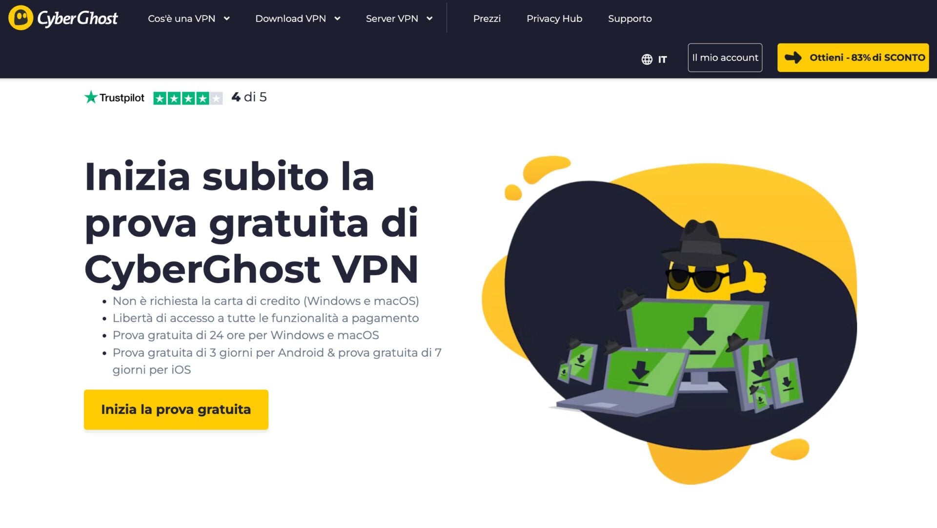 Cyberghost Gratuiti Italia
