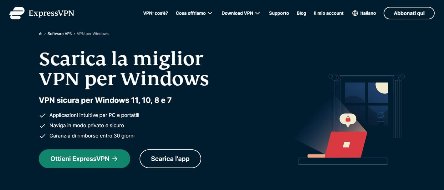 ExpressVPN app per Windows: VPN gratuita per PC con interfaccia intuitiva