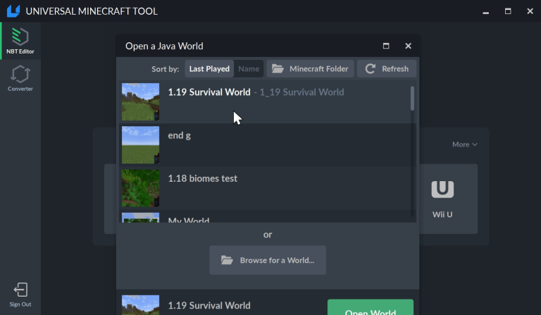 Télécharger Universal Minecraft Editor pour Windows, Web - Telecharger.com