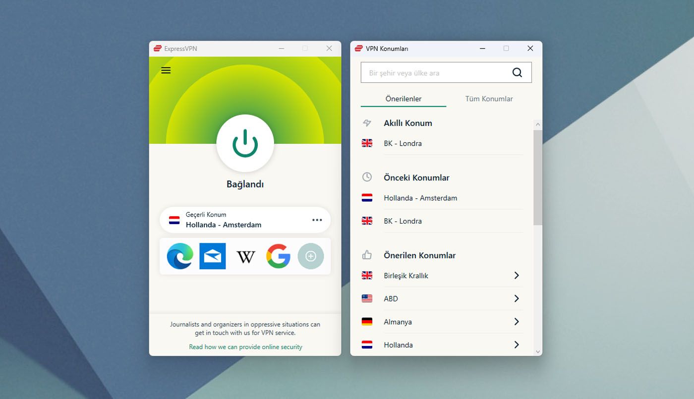 ExpressVPN Windows uygulaması 2