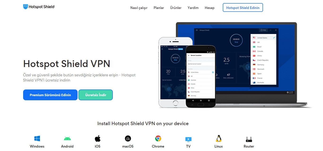 Hotspot Shield ücretsiz