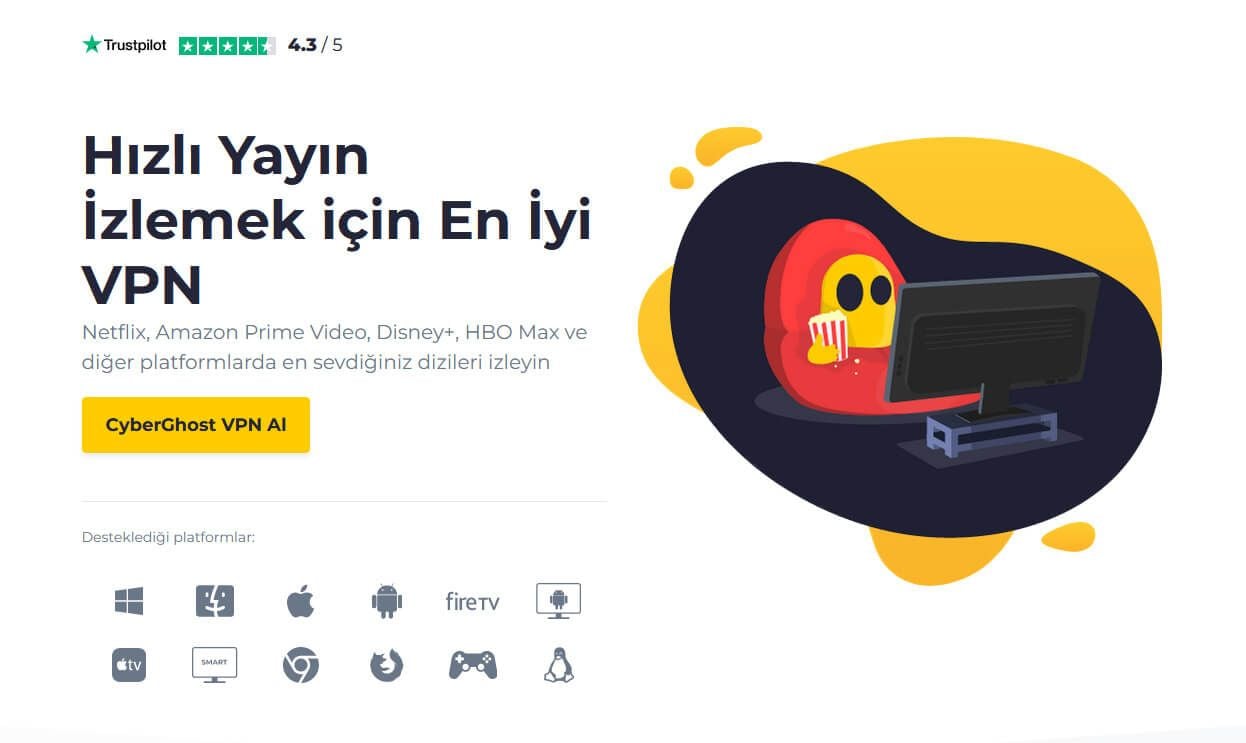 CyberGhost VPN yayın akışı