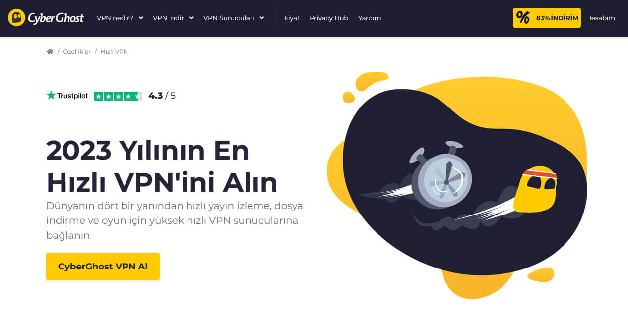 CyberGhost en hızlı VPN