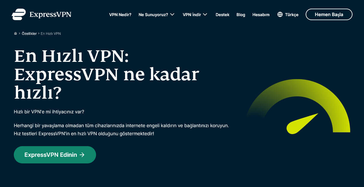 ExpressVPN en hızlı VPN