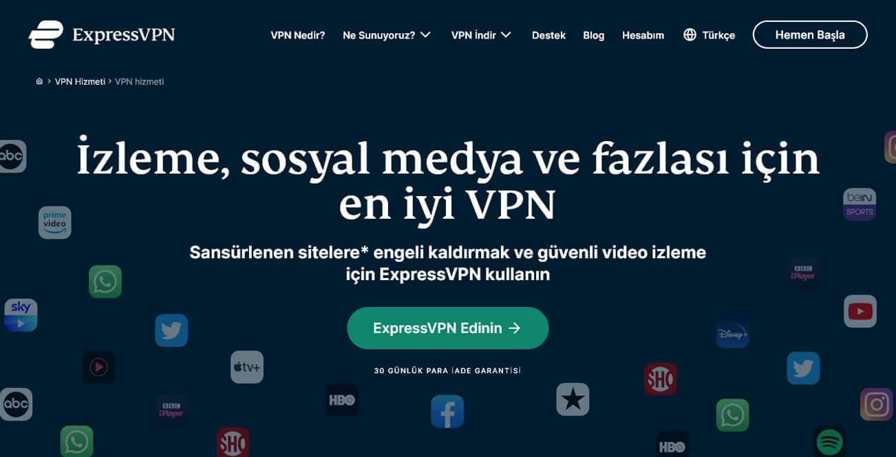 ExpressVPN yayın akışı