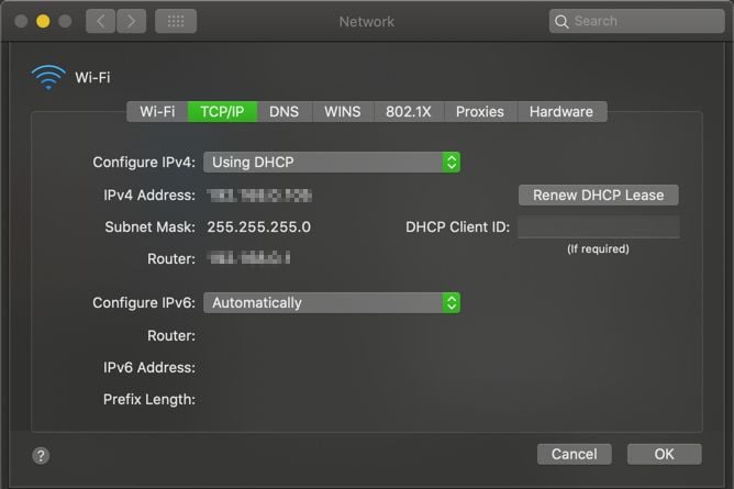 macOS manuel IP adresi değiştirme