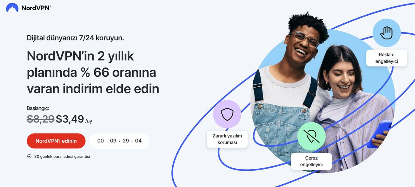 NordVPN ana sayfası