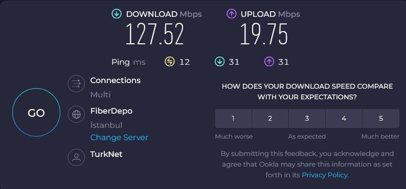 NordVPN hız testi gerçek hız