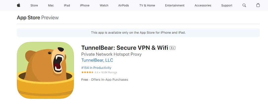 TunnelBear App Store