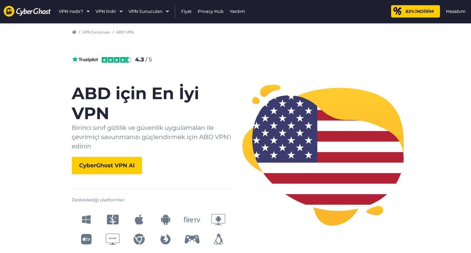 CyberGhost ABD için VPN