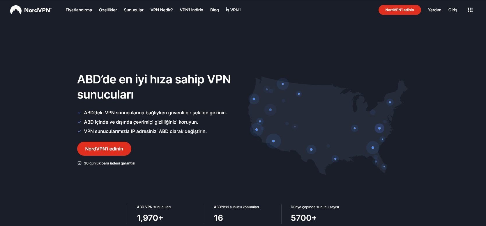 NordVPN ABD için en iyi VPN