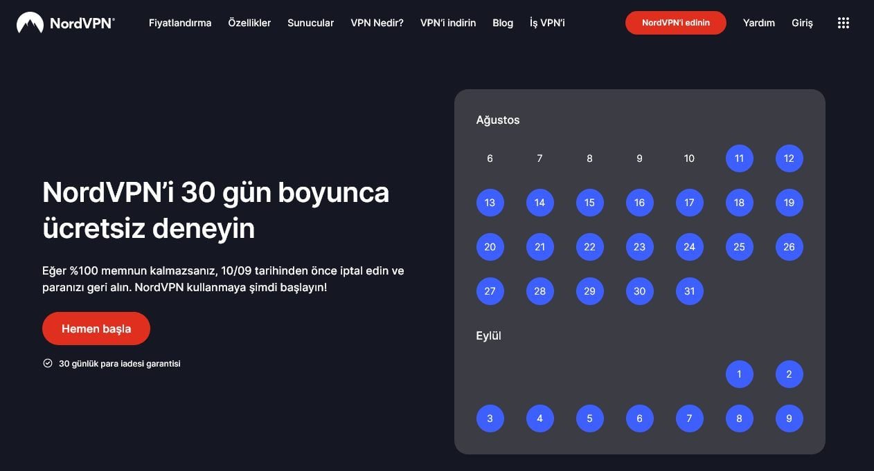 NordVPN ücretsiz deneme