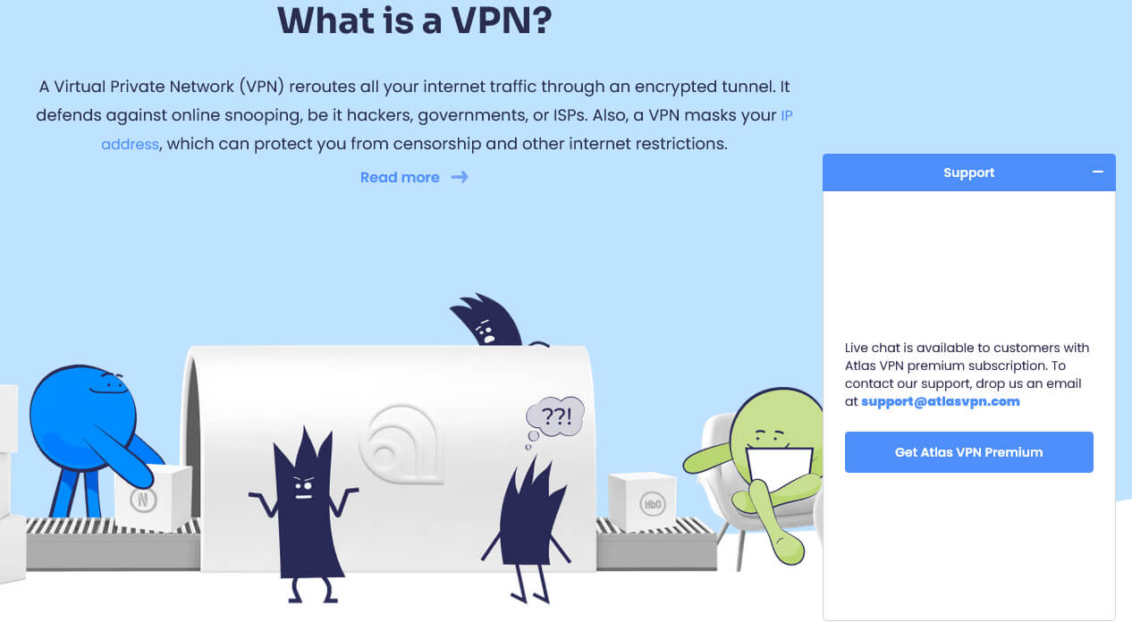 Atlas VPN müşteri desteği