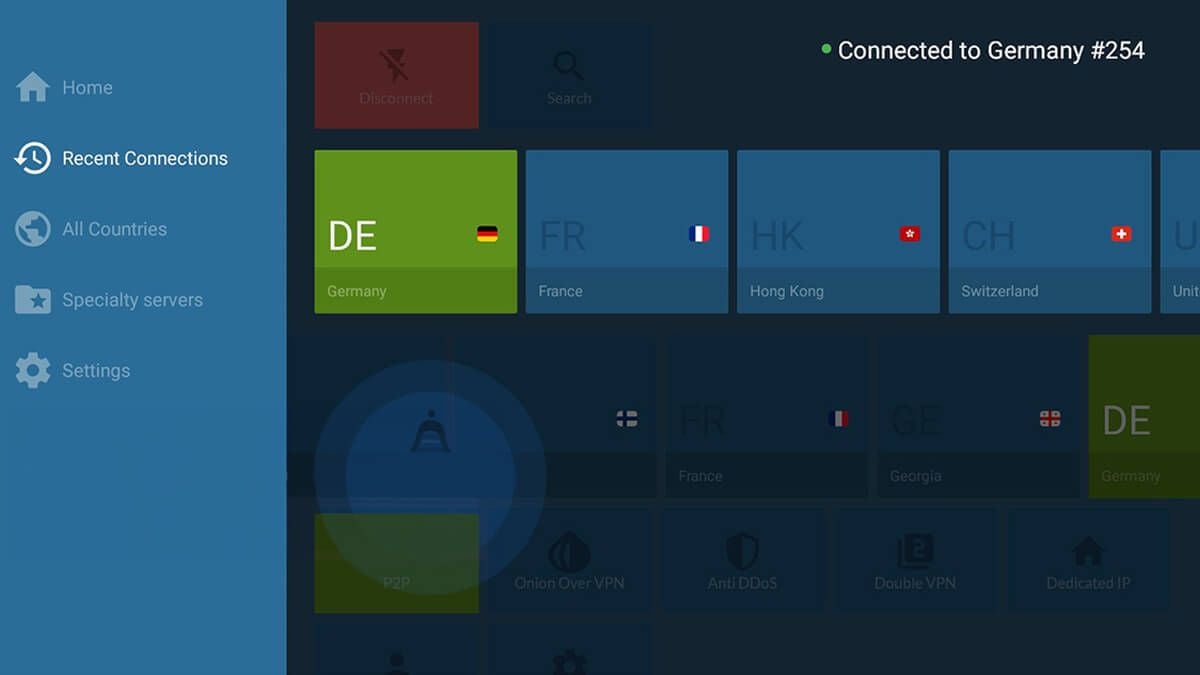 NordVPN Android TV uygulaması